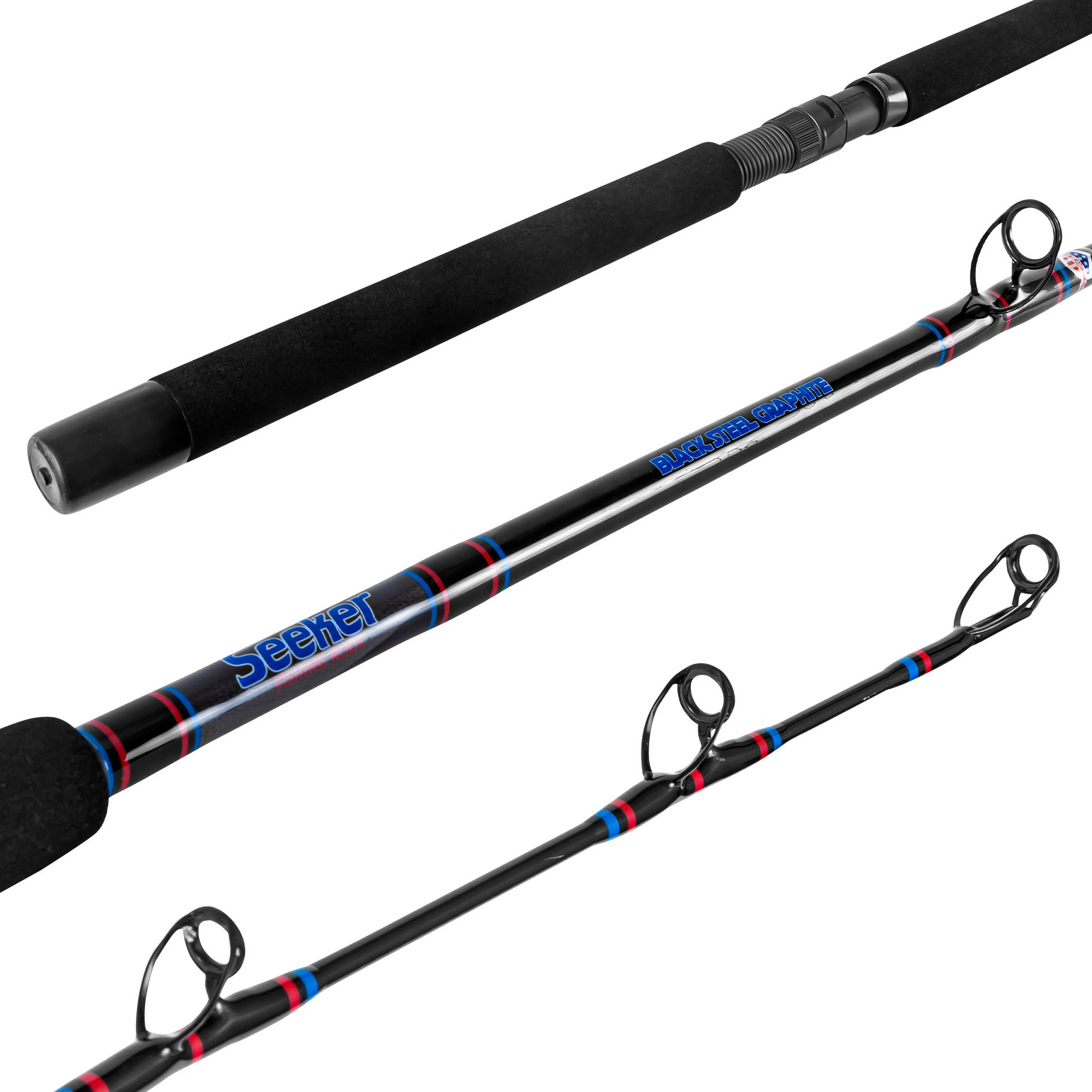 Seeker Rods Seeker Black Steel Jig And Live Bait Conventional Rods